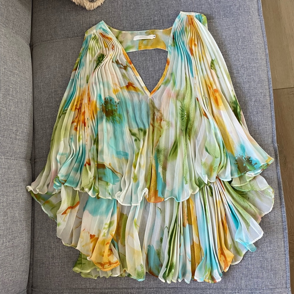 Milau Brand LF Stores Chiffon Accordion Top Summer